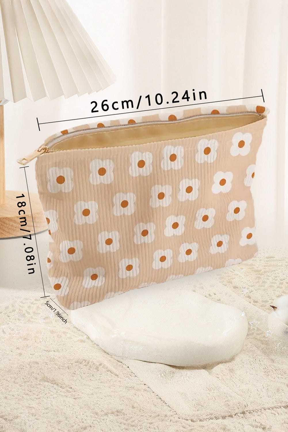 Neutral Flowers Makeup Bag RTS