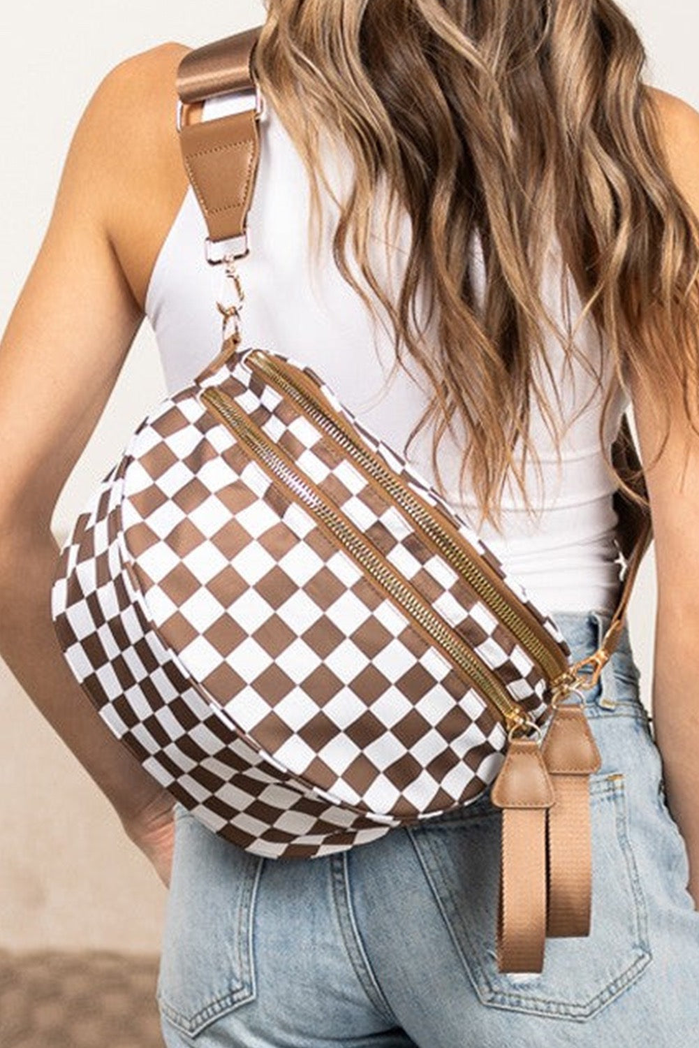 Large Checkered Crossbody Bag RTS