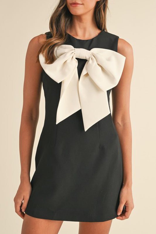 Bold Black Bow Dress RTS