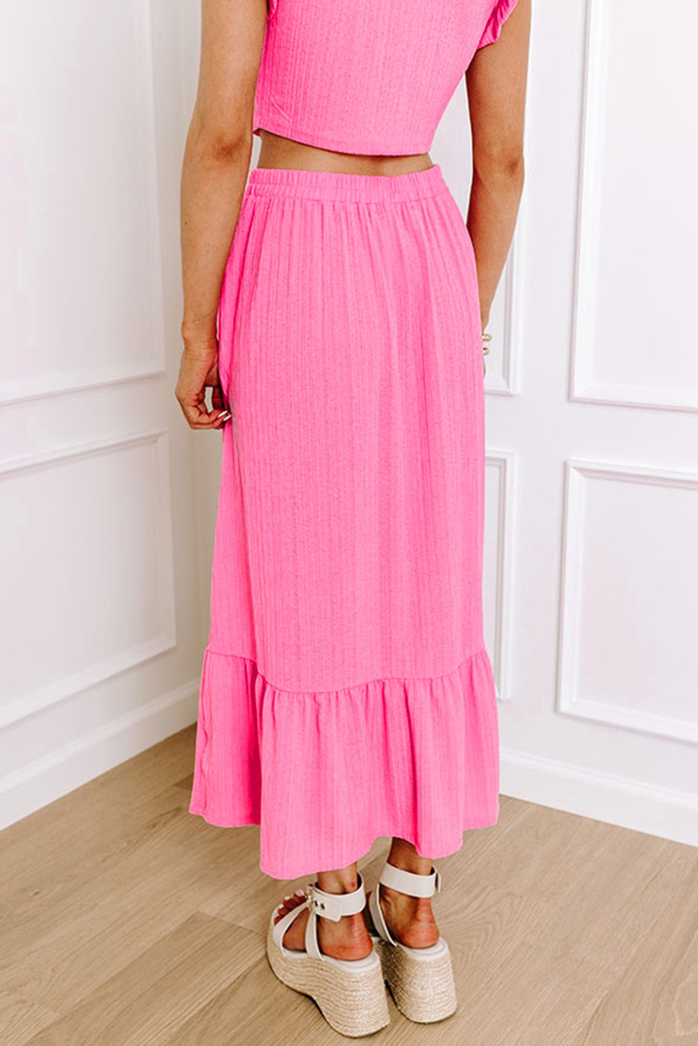 Pink Skirt Crop Set LT