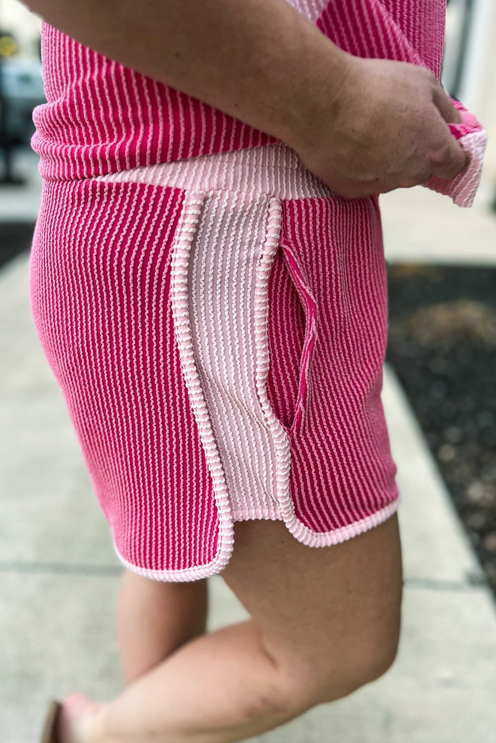 Pink Ribbed Two Toned Set RTS