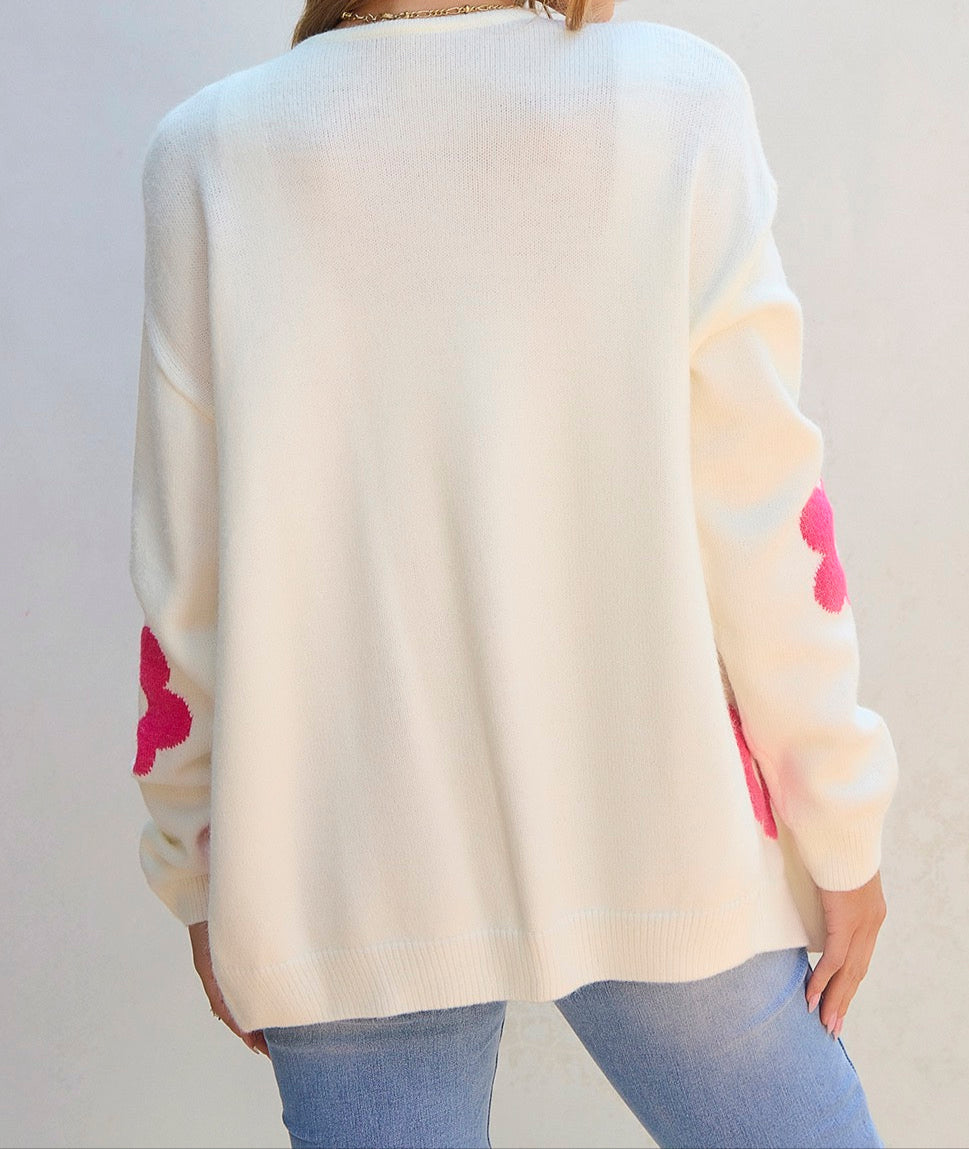 Pink Flower Cardigan LT