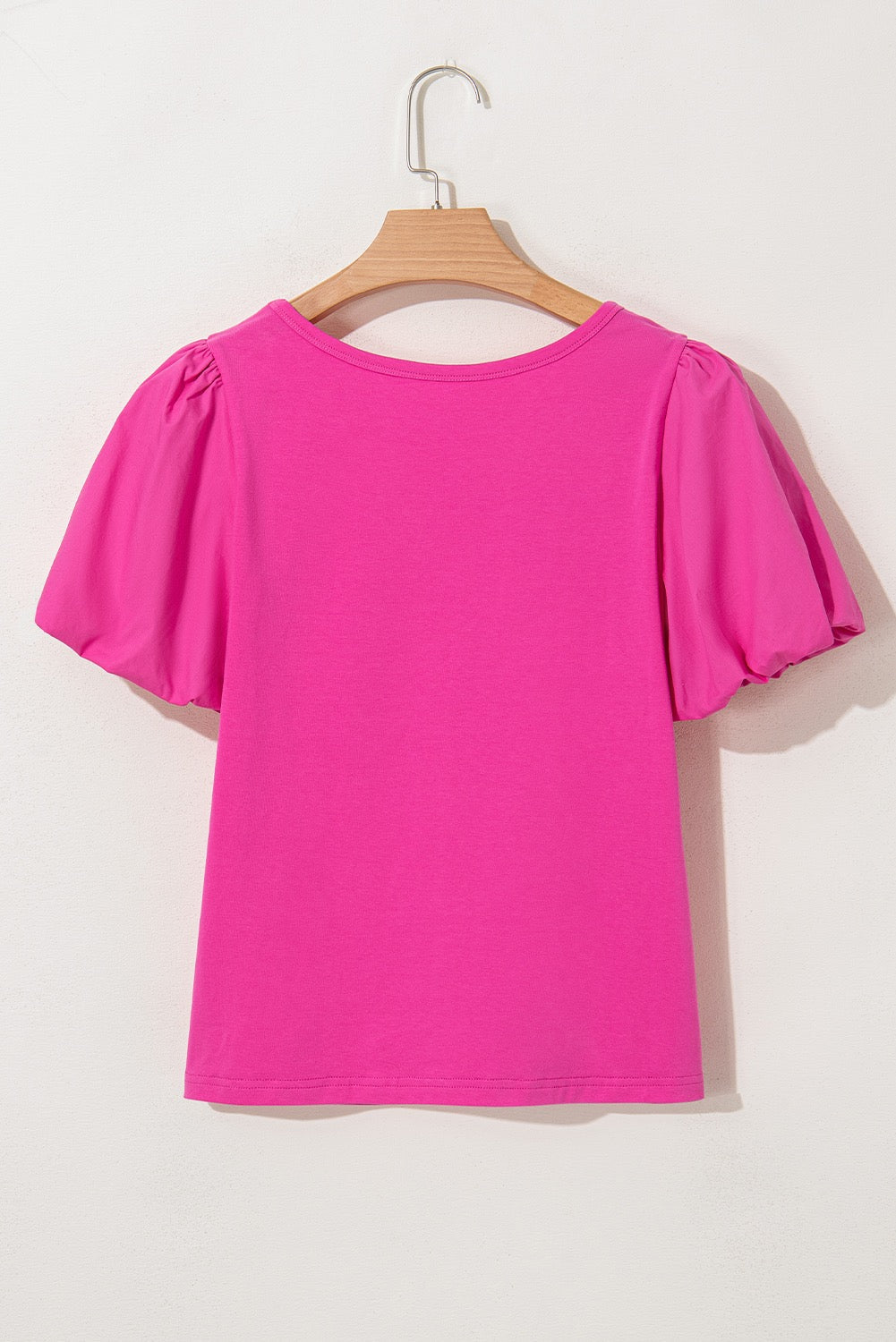 Pink Bubble Sleeve Blouse LT