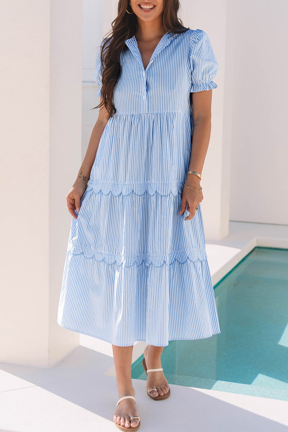 Blue Scalloped Dress LT