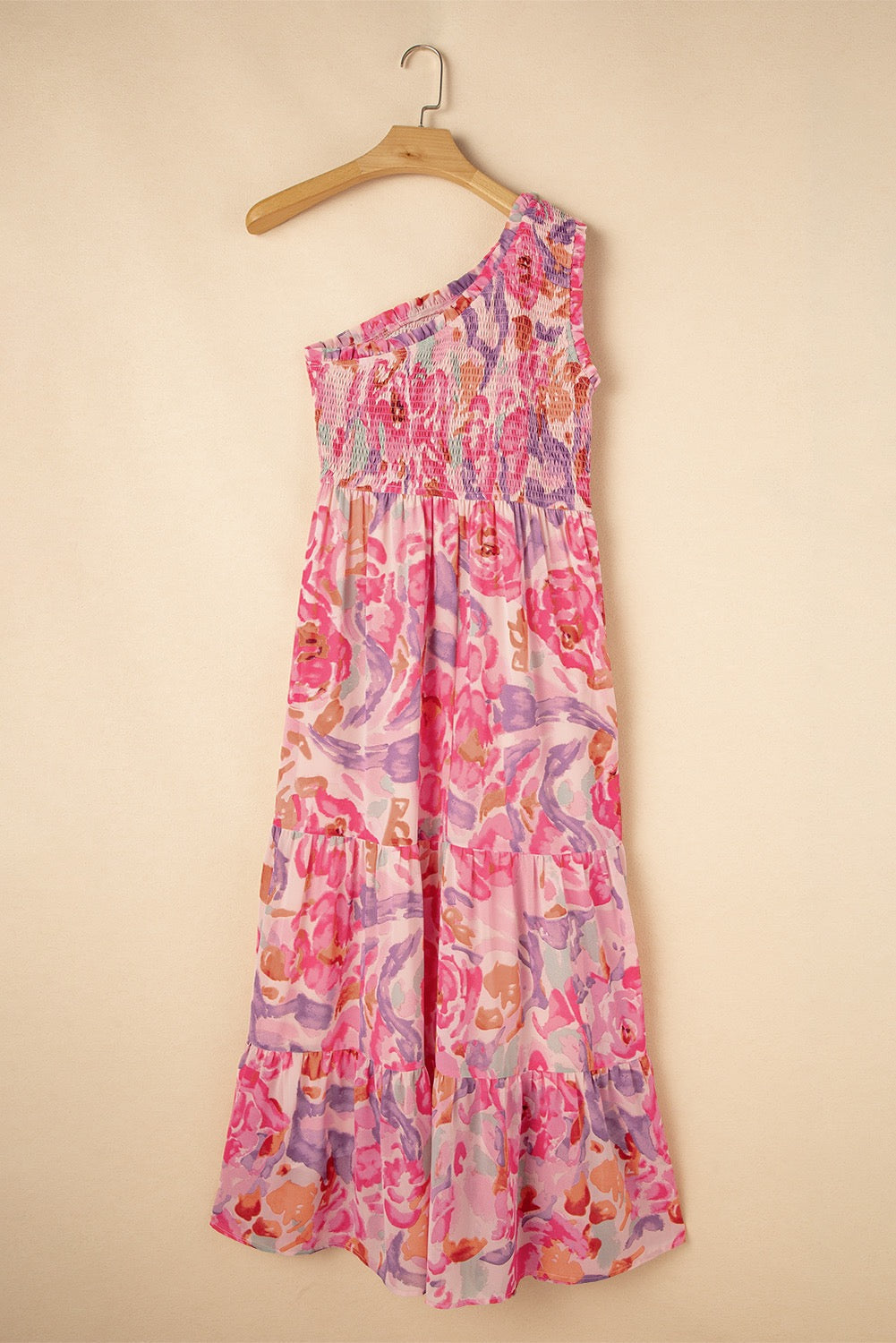 Pink Floral One Shoulder Maxi LT