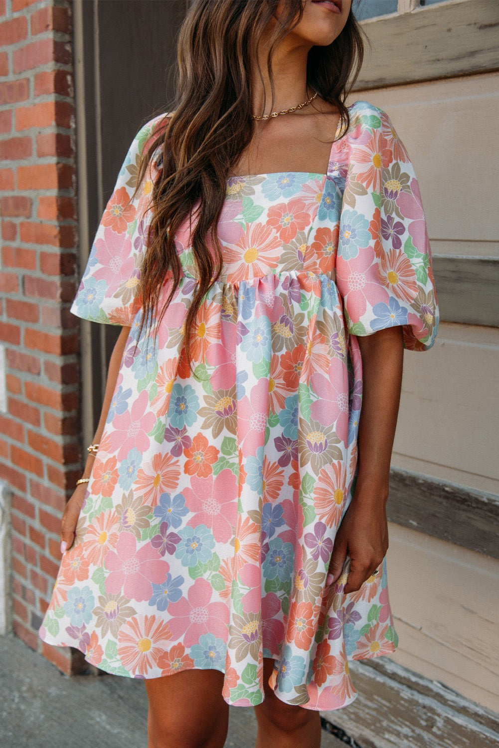 Pastel Floral Mini Dress LT