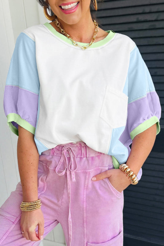 White Colorblock Pastel Top RTS