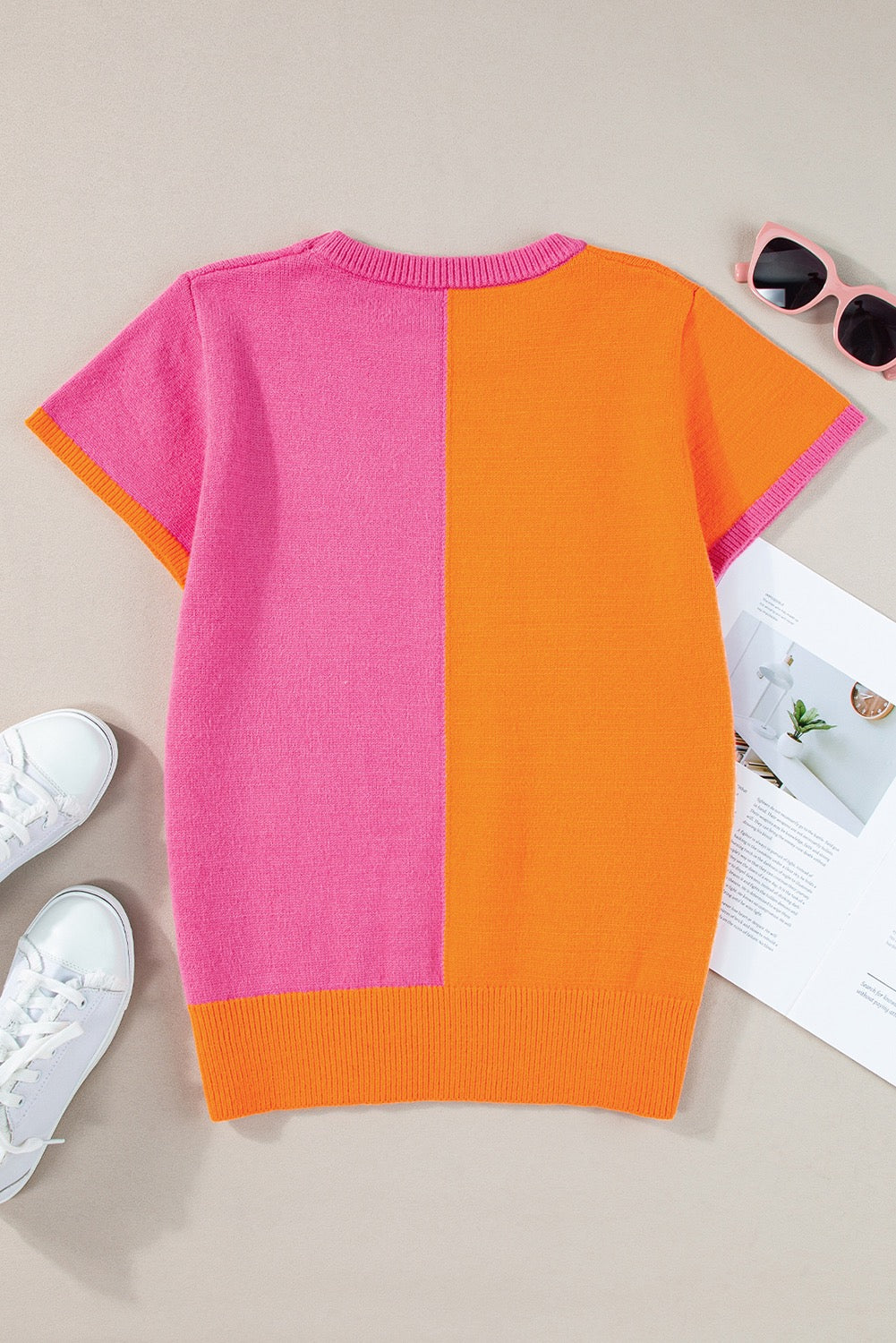 Two Toned Sweater Top LT