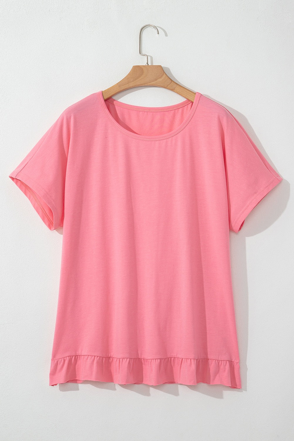 Pink Frilled Hem Top LT