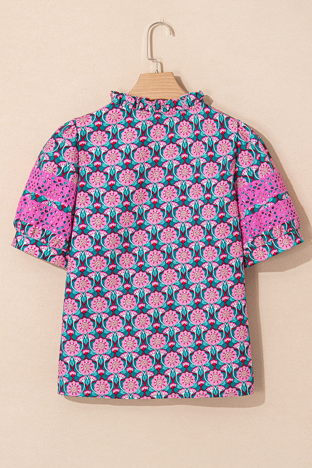 Pink Abstract Floral Blouse RTS