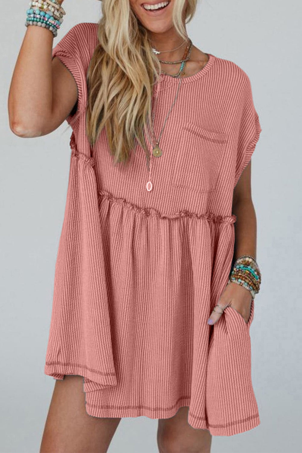 Dusty Pink Pocket Dress RTS