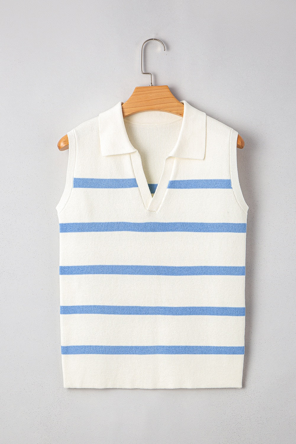 Blue Striped Collared Sweater Vest RTS