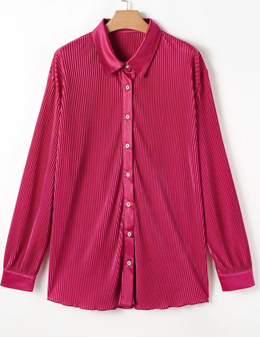 PLUS SIZE ROSE RED RIBBED LONG SLEEVE SET OOTD