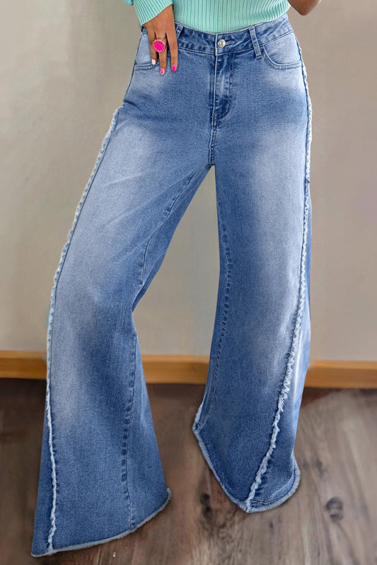 Raw Hem Flared Denim Jeans September.