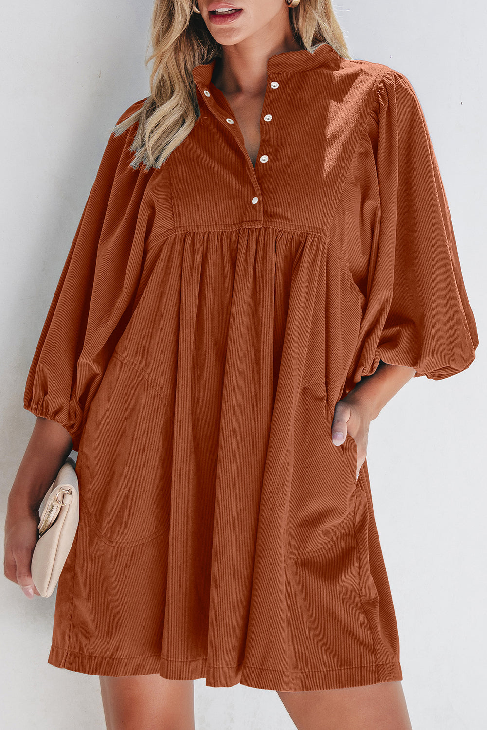 Rust Corduroy Dress RTS