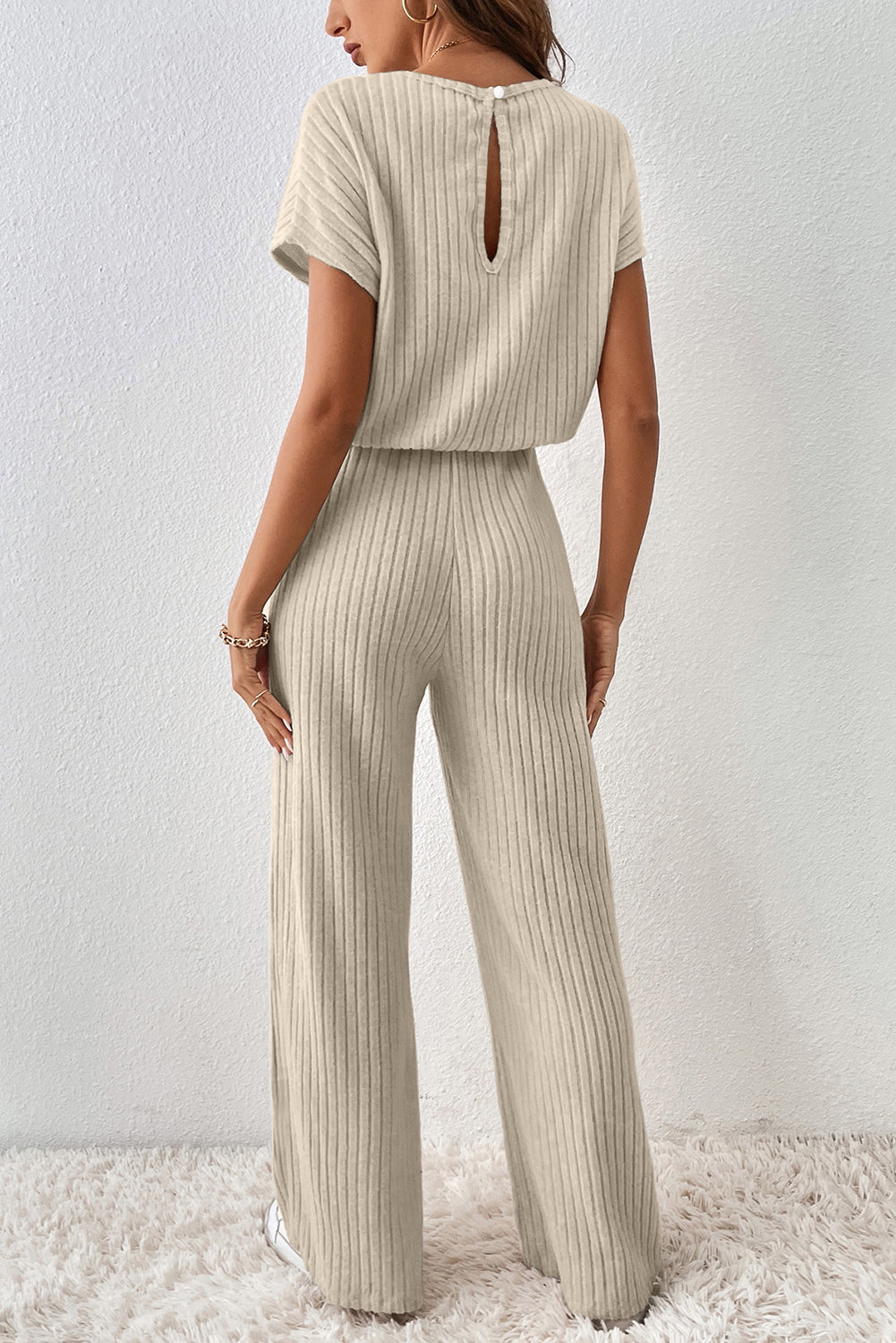 Oatmeal Ribbed Jumpsuit LT