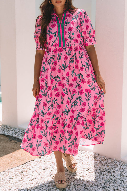 Pink Floral A-Line Dress RTS