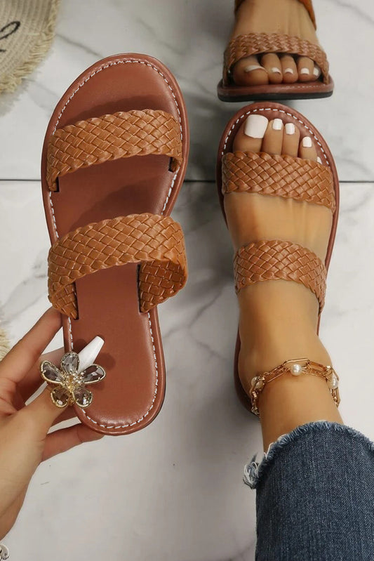 Chestnut Braided Double Band Sandal RTS