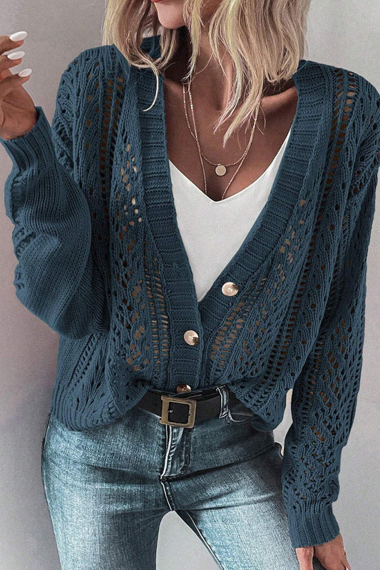 Open Knit Drop Shoulder Cardigan RTS