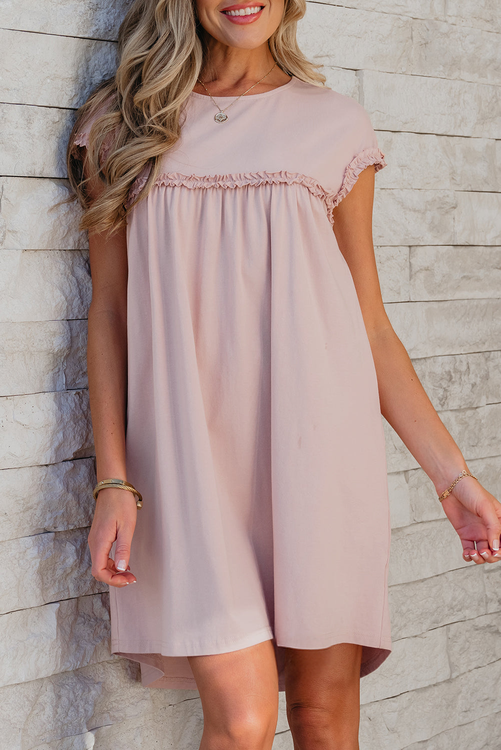 Oatmeal Frilled Dress FB