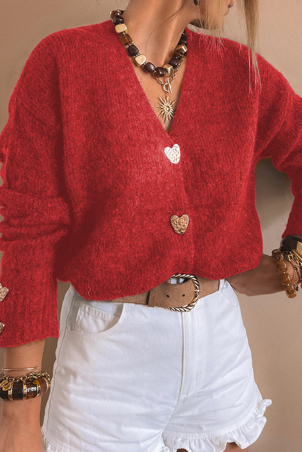 Chicory Heart Button Sweater RTS