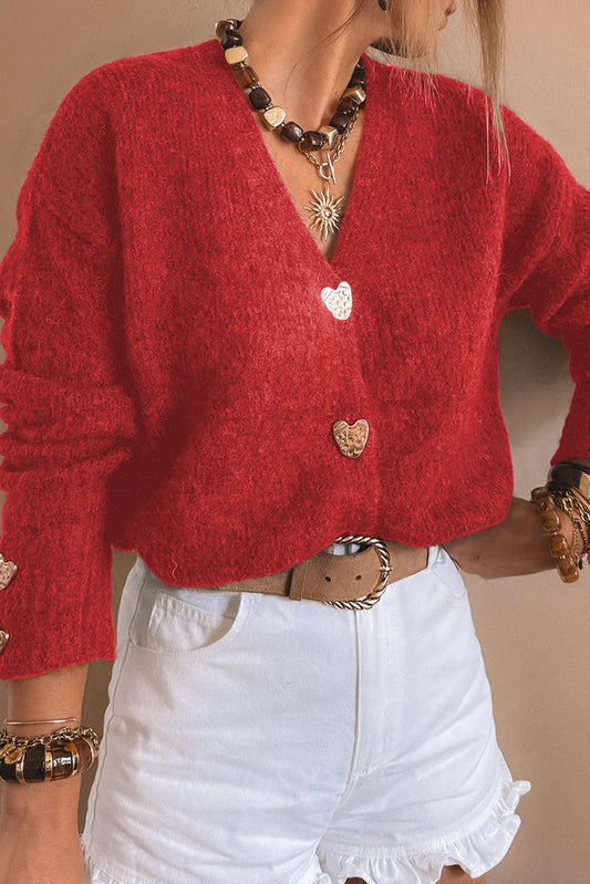 Chicory Heart Button Sweater RTS