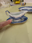 Spode Blue Italian Gravy Boat with Stand